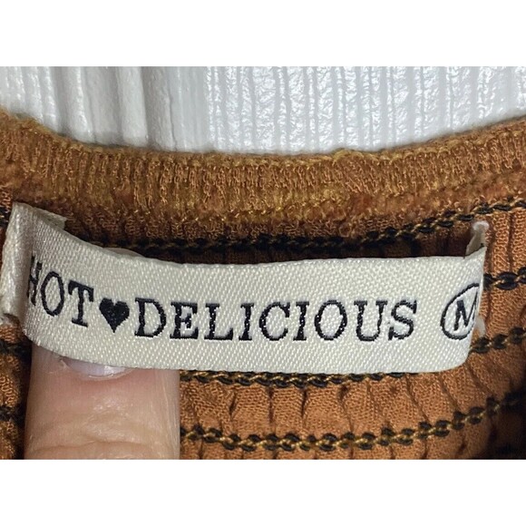 Hot Delicious Size M Brown Rust Off Shoulder Mini Ruffle Dress Beach Coverup - Picture 5 of 7